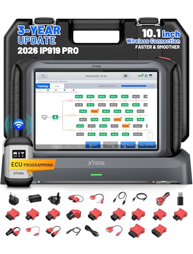 XTOOL IP919 PRO V2.0 ECU Programming Scan Tool, Topology Mapping OBD2 Scanner, 4000+ Bidirectional Test, 51+ Reset, Upgrade of D9S PRO, Automotive ADAS Scanner for Car, FCA/CAN FD/DoIP