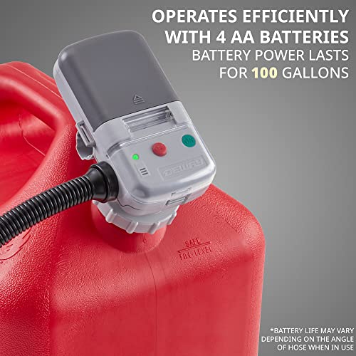 Deway Automatic Fuel Transfer Pump with Nozzle for Flow Control & Stop, Fits Most Gas Cans, Extra Long Hose, for Gasoline, Diesel Fuel & More - style: Hand Trigger Nozzle w/ 51" Plastic Hose