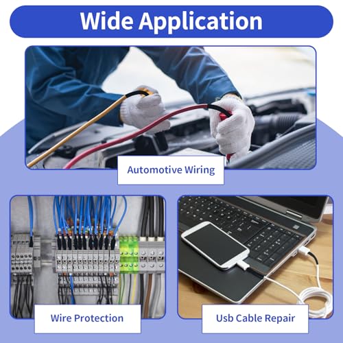 420 pcs Heat Shrink Tubing Kit, 3:1 Ratio Adhesive Lined, 7 Sizes | Marine Heat Shrink Wrap Tubing. Waterproof Black Heatshrink Tubes for Industrial, Electrical, Cable Repair