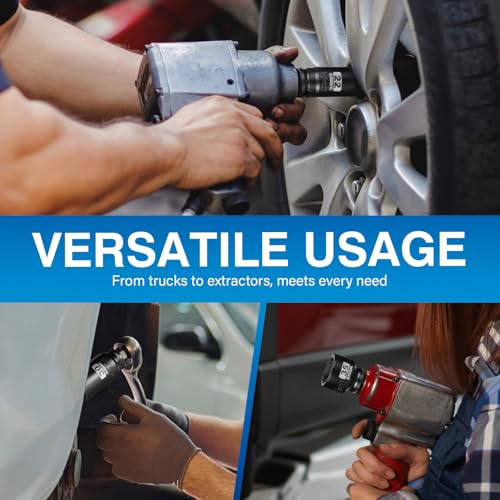 1/2" Drive x 7/8 Inch Deep 6PT CR-MO Impact Socket for Removing Axle nut | SAE Socket,6-Point Radius Corner Design,Two Size Markings,Square Chamfered Opening,For Removal of Axle Nut - size: 7/8 Inch, style: 1/2" Drive Deep Socket