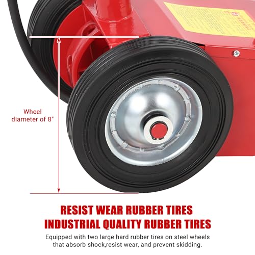 GarveeTech 30 Ton Air Hydraulic Floor Jack for Heavy Duty Trucks & Tractors – Low Profile (9"-17.7"), 4 Adapters, 46" Adjustable Handle – 66,000 Lbs Capacity - color: 30 Red