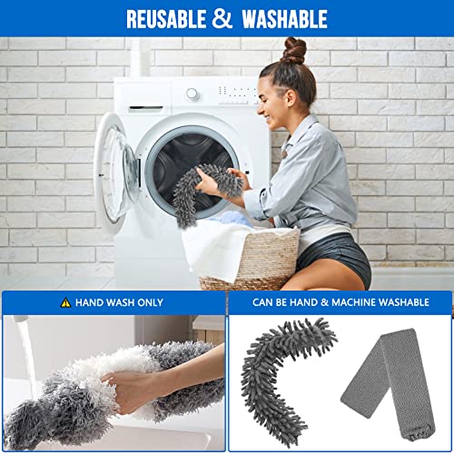 UIMO Microfiber Feather Duster Kit with Extension Pole (30–100") – Bendable Washable Heads, Extendable Dusters for Cleaning Ceiling Fan, High Ceiling, Blinds, Furniture & Cars (5 Pcs) | – Bendable Washable Heads, Extendable Dusters for Cleaning Ceiling Fa
