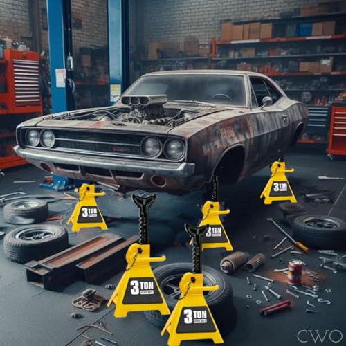 Fits Daytona 3 Ton Heavy Duty Ratcheting Jack Stands (Yellow) - color: Yellow