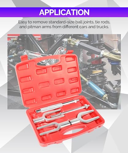 RACOONA 5PCS Ball Joint Separator,Ball Joint Tie Rod and Pitman Arm,Car Accessories Tie Rod Removal Tool Set Pickle Fork Ball Joint Separator Set Tie Rod,Ball Joint Separator Kit for Cars Light Trucks