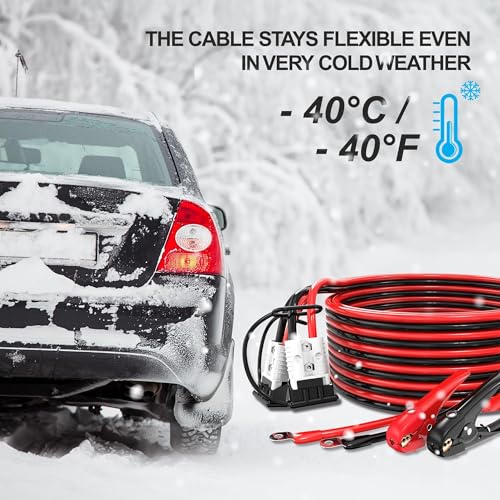 800A Jumper Cables,Heavy Duty 1 Gauge 30 Feet Battery Cable for Car,Quick Connect Booster Battery Wires with Alligator Clips,Carrying Bag for Cars Truck SUV - size: 1 Gauge 30 feet (Standard)