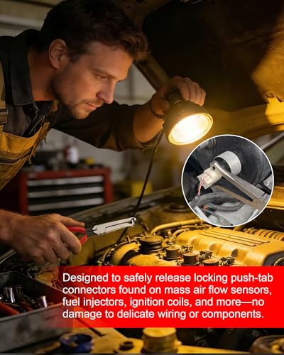 SKOCHE 7 Piece Electrical Disconnect Pliers with Terminal Pin Removal Tool Kit, Black Gloves, Automotive Electrical Plug Connector Disconnect Tool for Cars, Connector Separator and Hose Clamp Pliers