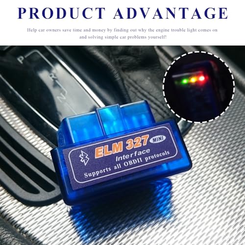 ELM327 OBDⅡ Car Auto Diagnostic Scanner, Professional Auto Bluetooth Scan Tool Engine Fault Code Reader, Portable Vehicle Interface Adapter Check Engine Light Code Reader - color: 1 PCS