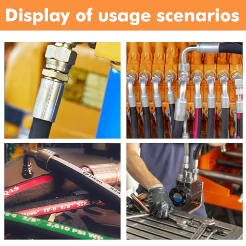 Electric Hydraulic Hose Crimper Tool with 8 Dies – 110V Portable Crimping Machine for AC Lines, Automotive, Excavators, Agricultural Equipment – Multi-Diameter Hydraulic Pipe & Fuel Line Crimper Kit