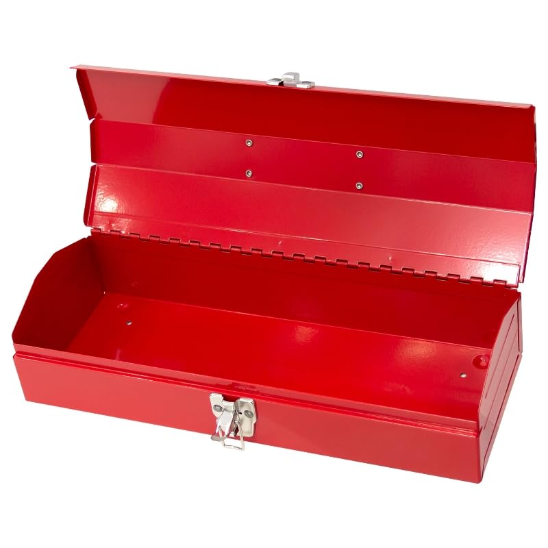 Portable Tool Box, Metal Tool Box, 4 Non-Slip Foot Pads, Ideal for Trailer, Mechanic, DIY-ers, Car Toolbox, Workshops, Garages, Repair Shops,Red - size: 1P-Red