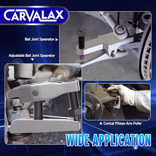 CARVALAX 3-in-1 Ball Joint Separator, Front End Service Tool Kit for Tie Rob Removal, Pitman Arm Puller, Cars SUVs Pickup Trucks Automotive Tools - color: Silver, style: 3-in-1