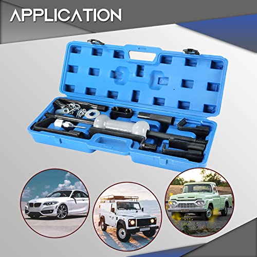 ATPEAM 13pcs Slide Hammer Dent Puller Set | Heavy Duty Dent Puller Set w/10lbs Slide Hammer Auto Body Truck Repair Took Kits