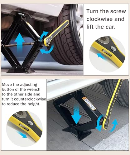 Bylikeho Scissor Jack Lift - 2 Ton Car Tire Jack Tool, Universal Emergency Kit with Lug Wrench, Portable Tire Changing Kit for Car, Truck, SUV