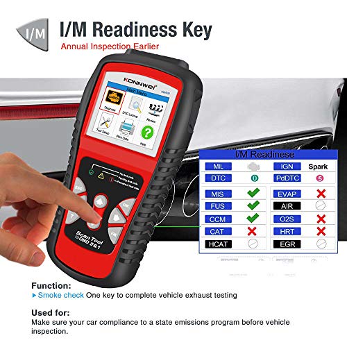 KONNWEI KW830 OBD2 Scanner Diagnostic Tool, Check Engine Light Reset, Live Data Stream, Emission Test, Battery Health Detection, Fault Code Reader, OBDII Scan Tool for for All Cars & Trucks After 1996