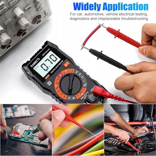 Linkstyle 25PCS Silicone Multimeter Test Leads Kit: Replaceable Wire Piercing Probes, Test Hook Clips, Alligator Clips, Testing Tweezer for Digital Electrical Multimeter Testing - color: 25PCS: Red+Black