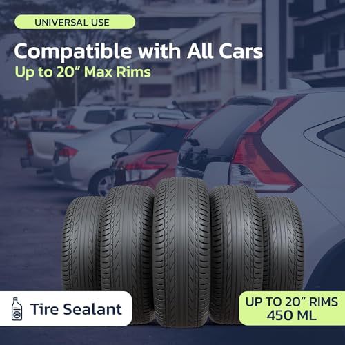 Woowind Tire Sealant Instant Flat Tire Repair Kit (15.22oz) – Seals Punctures Up to 0.236 Inch for Cars, Trucks & SUVs – TPMS Safe, All-Weather, Works with Most Inflators, Drive 125mi