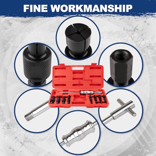jiouxip 18PCS Blind Hole Collet Bearing Puller Set, Bearing Puller Set and Slide Hammer with Expandable Collets 8-32MM Insert Bearing Remover Set Tool for Automobiles, Motorcycles, Machinery