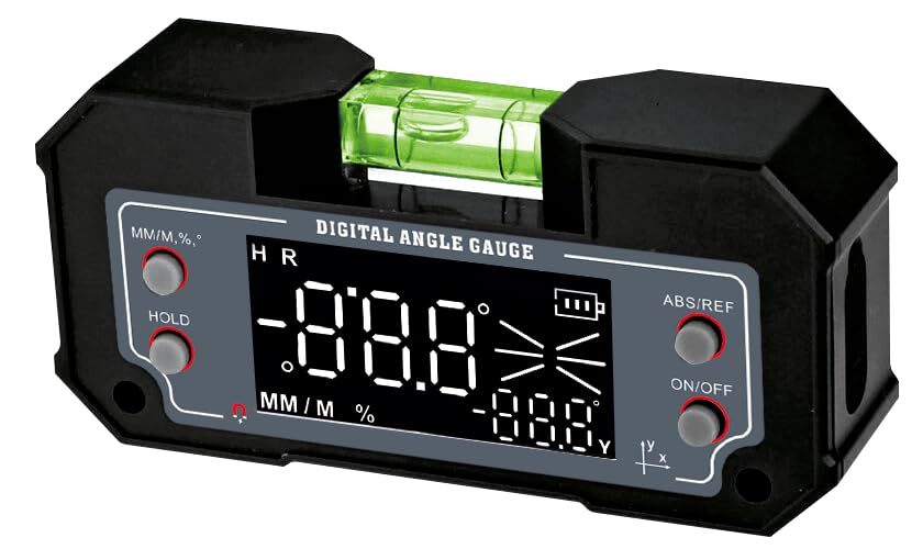 3-in-1 Digital Angle Gauge Inclinometer with Magnetic Base Dual-Axis (XY Axis) Bevel Angle Finder Backlight Display High Accuracy IP54 Waterproof for Woodworking Saw Blade Alignment & DIY Projects