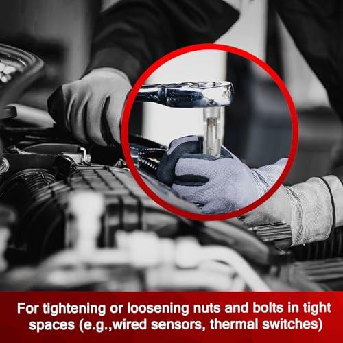 9 PCS Flare Nut Socket Set, (10-22mm) Diesel Injector Fuel Line Socket Set for Wired Temperature Sensors, Thermo Switches, Bent Pipe, EGT Sensor