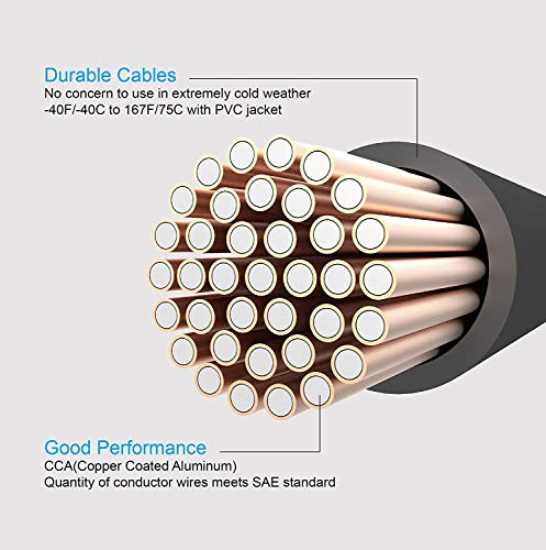 Comercial Heavy Duty 66 FT 2 Gauge Booster Cable Jumping Cables Emergency Jumper