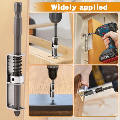 2Pcs Spring-loaded Screw Holder Bit, Anti-drop Screwdriver Bit, Bit Holder Universal Screw Retaining Tool for Electricians, Mechanics, DIY Home Repair(COLOR:silver)