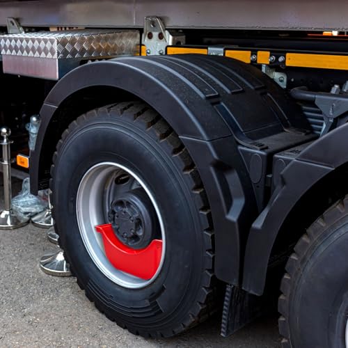 4 Pack Truck Wheel Pan, 2.8L Stackable Hub Oil Drain Pan, Red Fluid Drip Tool Trailer Wheel Catch Box for Heavy Duty Axle, Truck, Geared Engine Stand