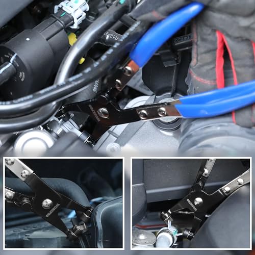 WORKPRO Hose Clamp Pliers | Hose Clamp Tool with Swivel Flat Band for Removal and Installation of Spring Hose Clamps, for Automotive Fuel Oil Water Hose