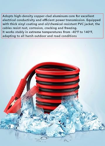 4 Gauge 16FT Heavy Duty Jumper Cables, UL Certified 12V/24V Automotive Booster Cables with Insulated Alligator Clamps, Tangle-Free PVC Jump Start Cables for Truck SUV Full-Size Cars