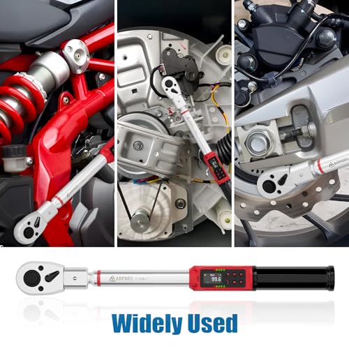 ANPUDS Adjustable Digital Torque Wrench, 1.5-99.6 Ft.lb, ±1% Accuracy | 2-135Nm, 45mm Jaw & 1/2" Ratchet, 14×18mm Open End, Vibration, Buzzer, LED Indicator for HVAC, Split AC, Motorcycle, Plumbing - size: 1.5-99.6 Ft.lb/2-135 Nm(14×18mm)