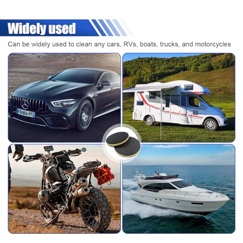 Fine Grade Car Clay Bar Pad, 5.82'' Wipe Foam Pads, DA Polisher Pad Cleaner, Rotary Polishers, Auto Detailing Replacement Tool Kit for Removing (2PCS)