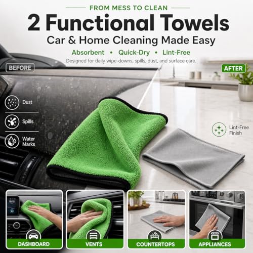 18PCS Car Detailing Kit Cleaning Gel Boar Hair Scratch Free Cleaner | Dual-use auto&home kit with cleaning gel,2-in-1 vent brush,crevice/glass brushes&storage bag,perfect gift for car enthusiasts