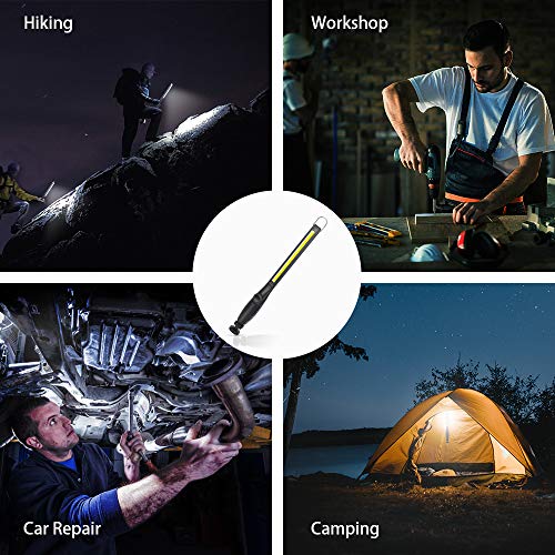 LED Work Light 800 lumens 3300mAh Rechargeable Work light Magnetic Flashlight COB Work Light Handheld Portable Worklight Inspection Light for Car Repair Machine Garage Emergency(2 pack) - size: 2 Pack