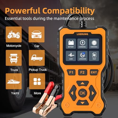 Car Battery Tester 12V 24V Load Tester,100-2000CCA Automotive Alternator Tester Battery Analyzer Digital Charg System Scan Tool Crank System Tester for Truck Marine Motorcycle SUV Boat.