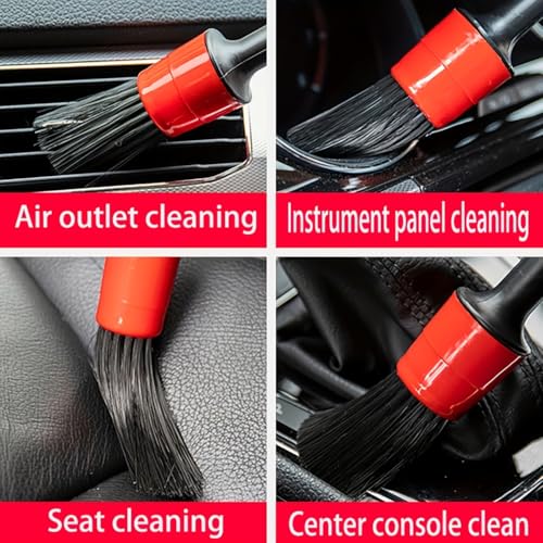 5-Piece Detailing Brush Set for Car Cleaning - Interior Dashboard, Air Vent, Exterior Wheel, and Precision Detailing Brushes for Auto Detailing