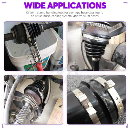 Swpeet 10Set Stainless Steel CV Boot Clamps Kit, 10Pcs Small & 10Pcs Large Crimp Bands, 1.8" - 3.5", 1.8" - 9" No Hole Type CV Boot Clamps Adjustable Drive Shaft Boot Clamp for Most Cars - style: CV Boot Band Clamps