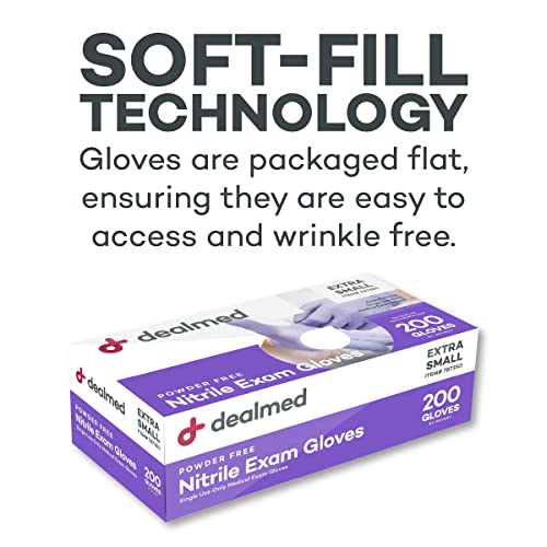 Dealmed Nitrile Gloves - Latex Free Medium - 84 Cases | Powder Free, Beaded Cuffs, Ambidextrous Fit, 200 Count Boxes, FDA Class I OTC, Purple, Pallet Quantity - color: Purple (Pallet), size: Medium (Pack of 200)