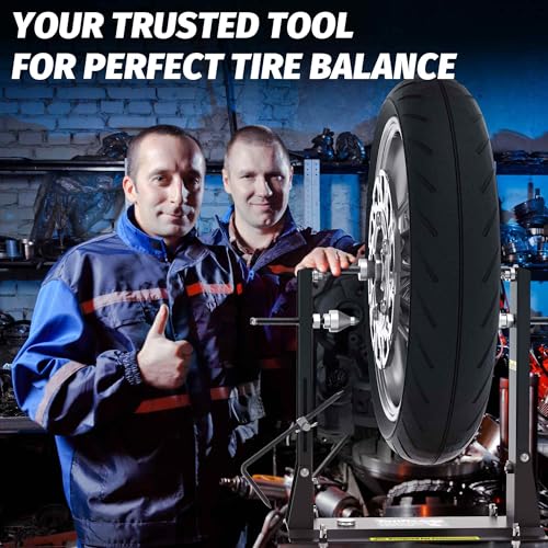Motorcycle Wheel Balance Stand, Heavy-Duty Single-Axle Wheel Balancing Tool for Static & Dynamic Tire Alignment, Balancer for Sport and Dirt Bike Wheels (Heavy-Duty Version) - style: Heavy-Duty Version