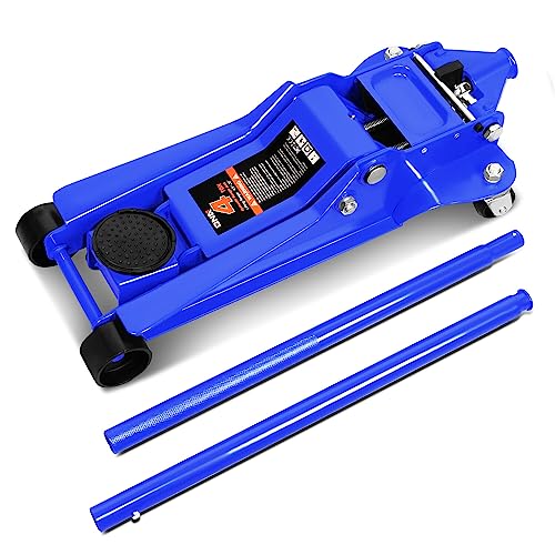 DNA Motoring Low Profile Hydraulic Trolley Service/Floor Jack, 4 Ton (8000 lbs) Capacity, Lifting Range 4.5"-20",Blue,TOOLS-00308 - color: Blue, style: 4 ton