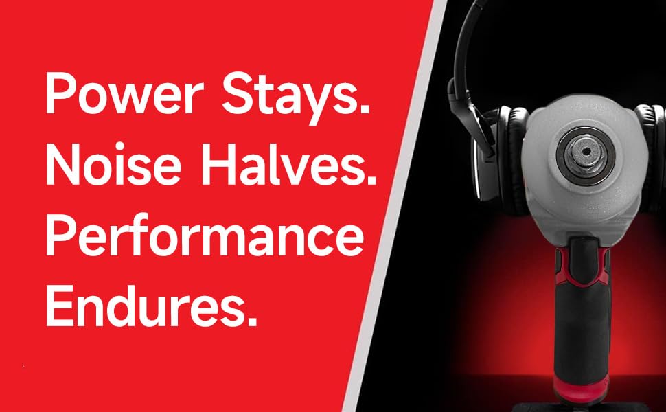 1/2" Composite Air Impact Wrench, One-Handed Push Button F/R Control, 830 ft-lbs Max Torque, Lightweight Pneumatic Gun for Tire Change & Auto Repair