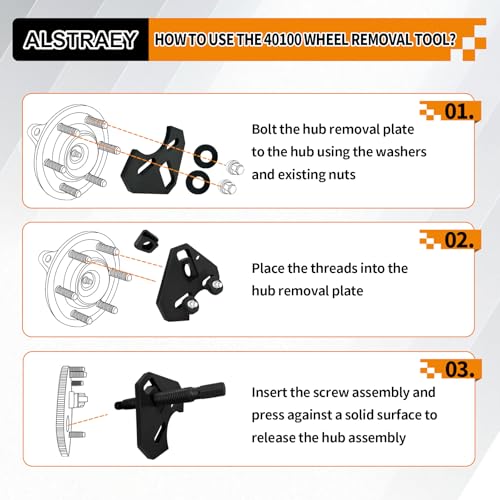 40100 Hub Remover Wheel & Brake Disc Removal Tool Kit Compatible with 5 6 8 Hub Assemblies Black