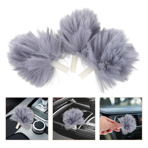 Hemobllo 3pcs Car Detailing Brush Set for Interior Cleaning with Soft Fiber Bristles Versatile Car Dust Brush for Hard-to-Reach Areas Including Air Vents and Dashboard Tools for Drivers