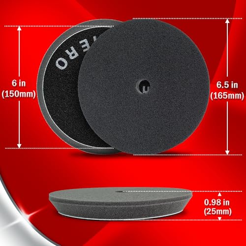 3pcs Polishing Pads for Orbital Sander, Orbital Buffing Pads Hook and Loop Foam Buffer Pad Set for Cutting, Compounding, Polishing and Waxing (6 inch) - size: 6 inch