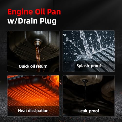 Oil Pan w/Drain Plug, Lower Engine Oil Pan for VW Jetta/Golf | for Passat/Passat CC/Tiguan/Beetle/CC/Eos for Audi A3/A3 Quattro/Q3/Q3 Quattro/TT Quattro 1.8L 2.0L, 264-713, 264713, VWP24A - size: for Jetta/Passat/Beetle/CC/Eos/A3/Q3/TT