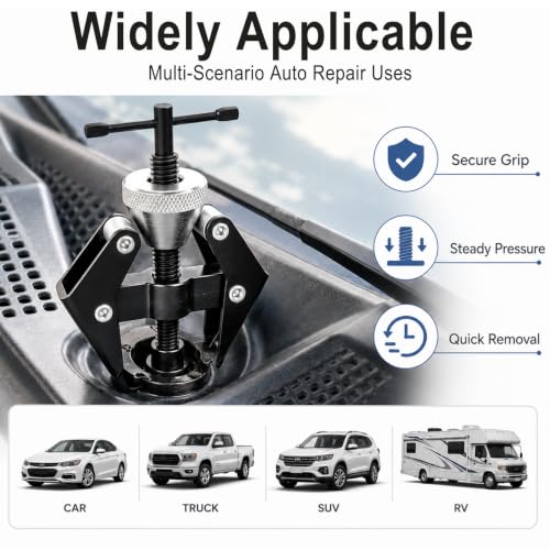 Windshield Wiper Arm Removal Tool Kit, Heavy Duty Battery Terminal and Wiper Arm Puller, Stainless Steel Small Bearing Puller, Universal Automotive Repair Tools Kit for Car Truck SUV