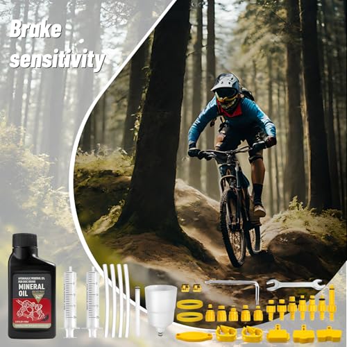 Brake Bleed Kit, Bicycle Hydraulic Brake Bleed Kit Including 150ML Mineral Oil for Shimano,TEKTRO, TRP Hydraulic Disc Brakes