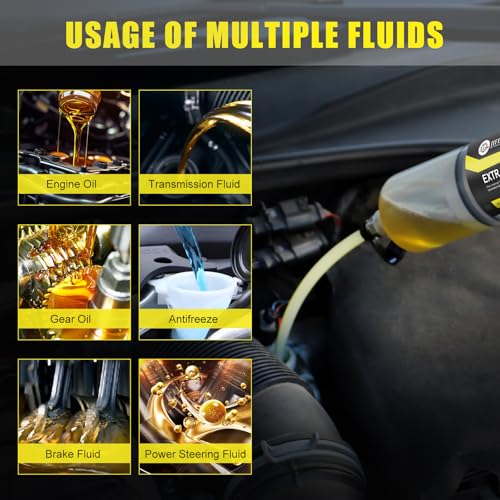 JIFETOR 500CC Automotive Fluid Extractor Fill Hand Pump Oil Change Syringe | Manual Liquid Transfer Tool with Total 51" Hose and Extension Tubes, for ATF Coolant Power Steering Fluid Gear Oil Engine Oil