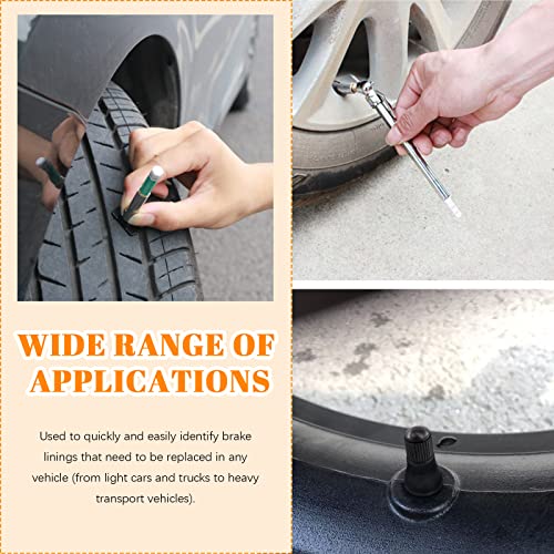 40Pcs Tire Tread Depth Gauge Measuring Tool Set with Pencil Tire Pressure Gauge Set Tire Valve Stem Caps for Motorcycle Truck Car