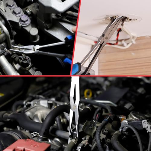 Rizom 3-Piece Long Reach Pliers Set, 13 Inch Double Jointed Long Needle Nose Pliers, 11 Inch 45° & 90° Bent Nose Pliers for Narrow Spaces and Limited Areas - size: 3PCS