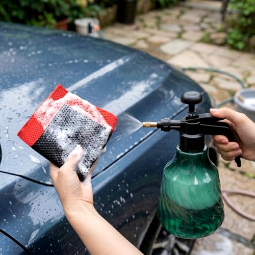 Okllen 3 Pcs Clay Bar Towel, 12" Premium Fine Grade Clay Towel for Car Detailing - Removes Paint Overspray, Water Spots, Tree Sap, Rail Dust, Red