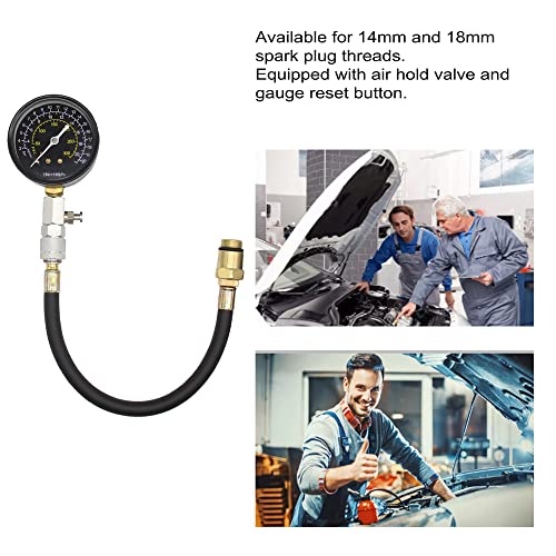 BRRNOO Engine Cylinder Compressions Tester, Compressions Tester Kit Engine Testing Gauge Automotive Repairing Tool