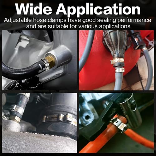 560PCS 22-Sizes Stepless Single Ear Hose Clamp Kit with Pliers, 5.3-36.1mm (~1/4"-1-3/8") 304 Stainless Steel Leak-Proof Clamps, for Automotive Fuel Line, CV Boot, PEX Pipe, HVAC & Marine - size: 560PCS